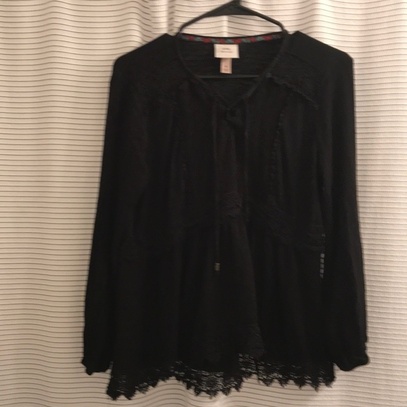 Black boho top - Picture 1 of 3